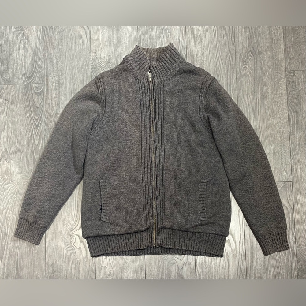 Emanuel Ungaro Fleece-Lined Full-Zip Knit Sweater Jacket